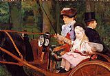 Mary Cassatt Canvas Paintings - Woman And Child Driving